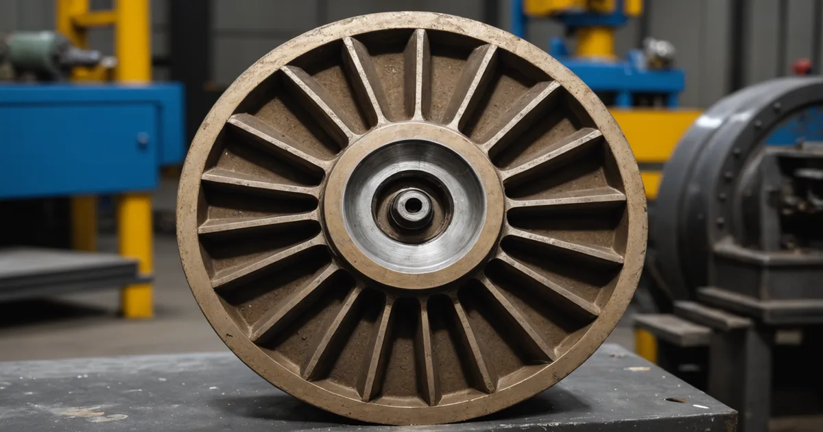 Disassembled centrifugal pump showing impeller wear patterns