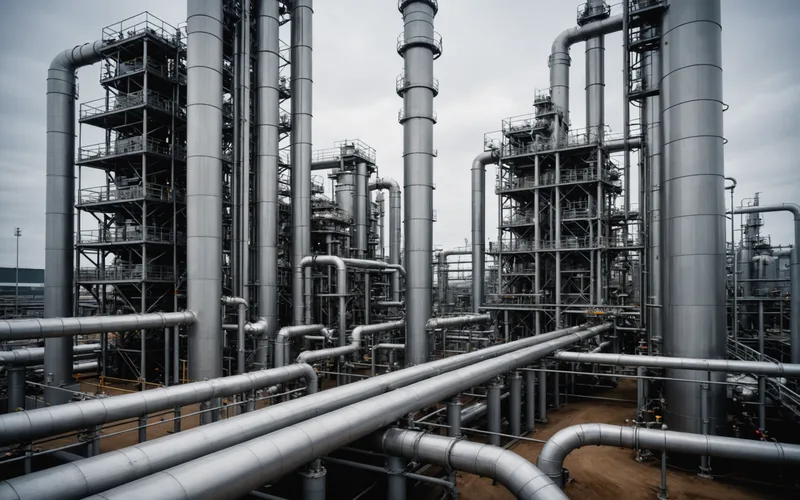 NGL fractionation facility with distillation columns and rotating equipment